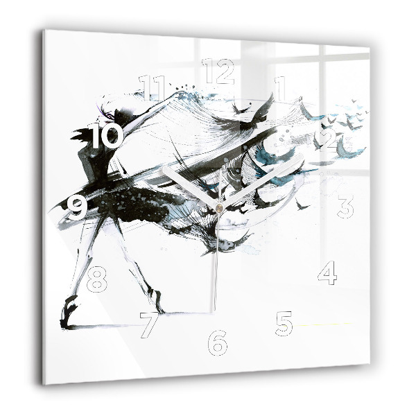 Square wall clock Woman dancing ballet