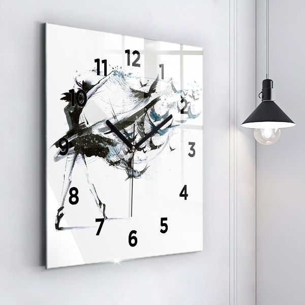 Square wall clock Woman dancing ballet