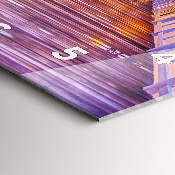 Square wall clock The bridge in the port in the evening