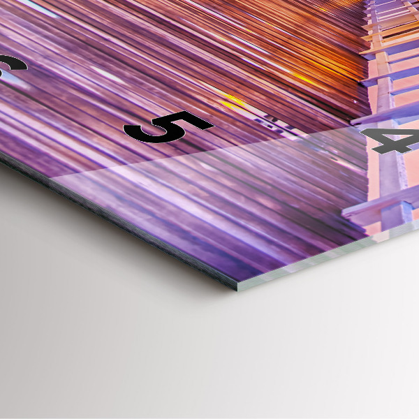 Square wall clock The bridge in the port in the evening