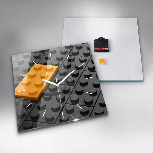 Square wall clock Toy blocks