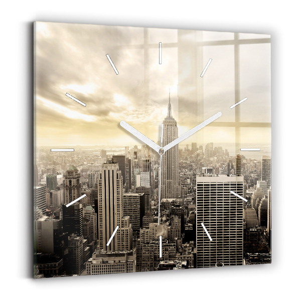 Square wall clock New York Towers