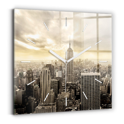 Square wall clock New York Towers