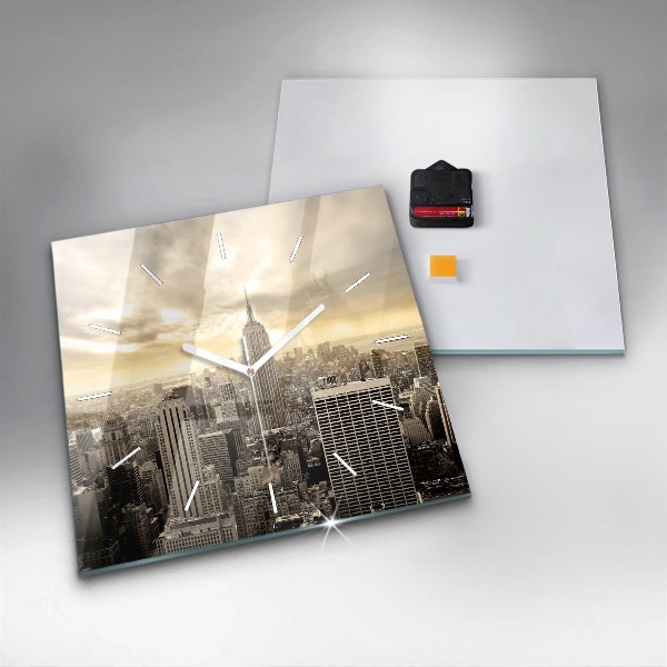 Square wall clock New York Towers