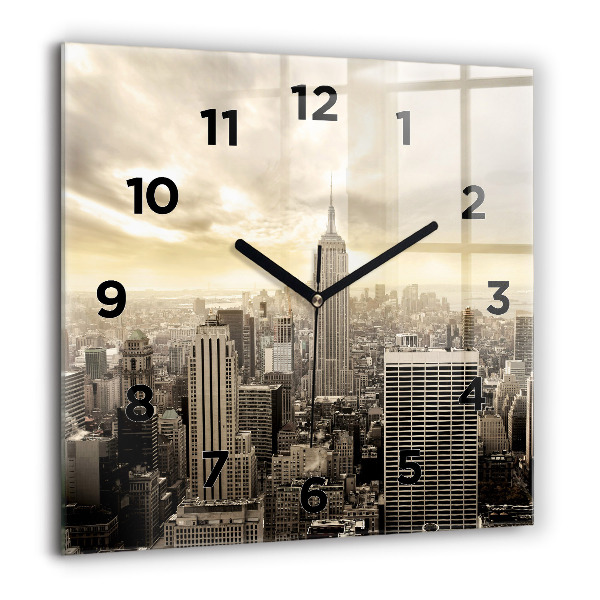Square wall clock New York Towers