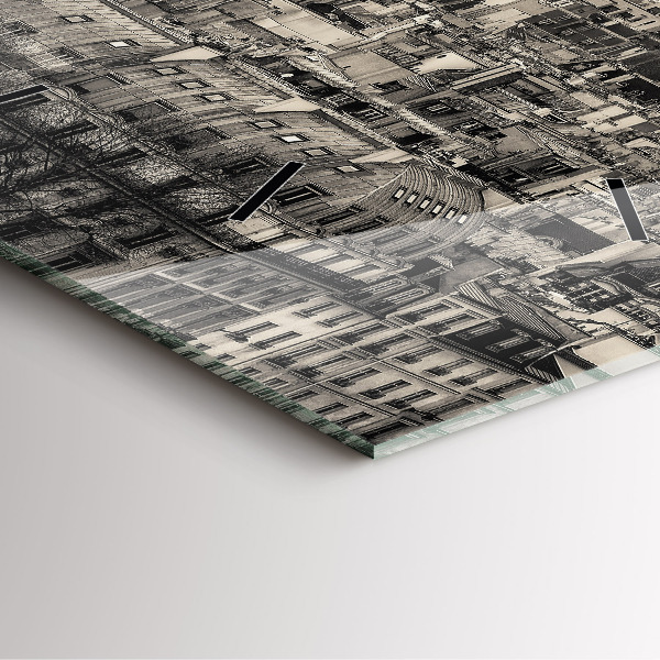 Square wall clock Landscape panorama of Paris