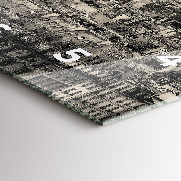 Square wall clock Landscape panorama of Paris