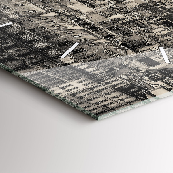 Square wall clock Landscape panorama of Paris