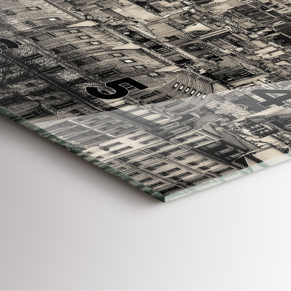 Square wall clock Landscape panorama of Paris