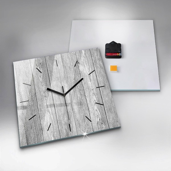Square wall clock Wooden panels