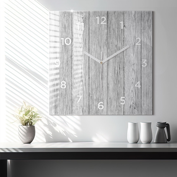 Square wall clock Wooden panels