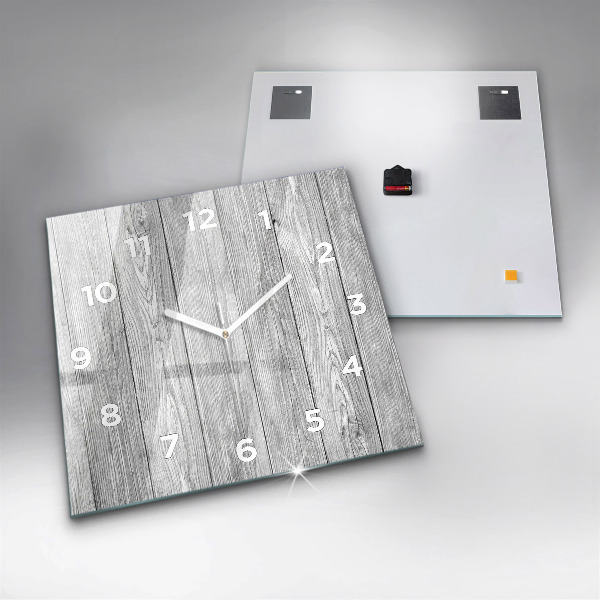 Square wall clock Wooden panels