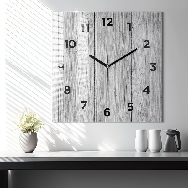 Square wall clock Wooden panels