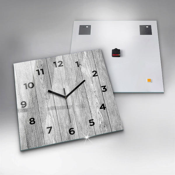 Square wall clock Wooden panels
