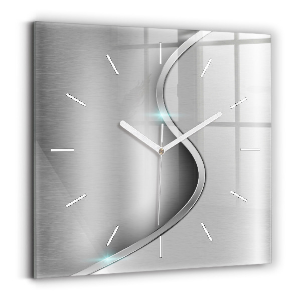 Square wall clock Gray metal abstraction