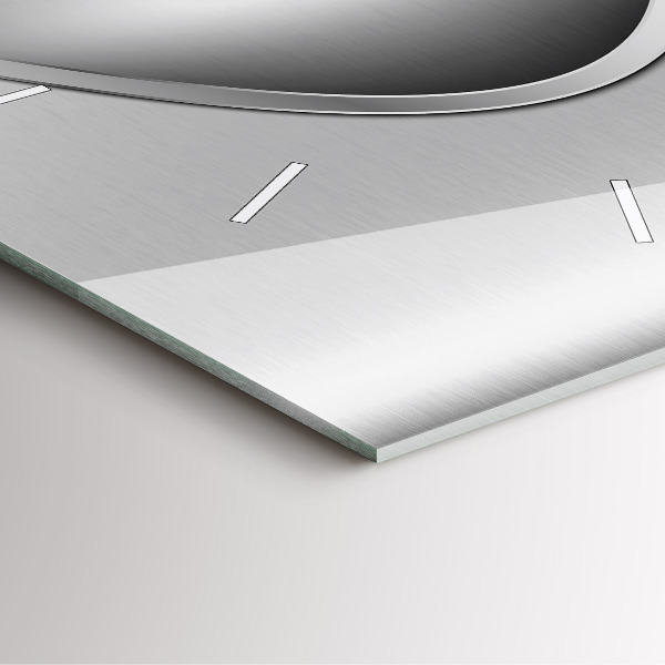 Square wall clock Gray metal abstraction