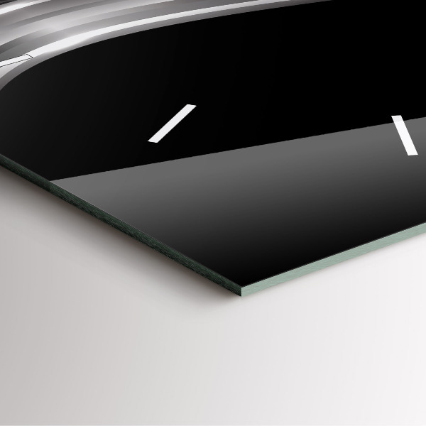 Square wall clock Black metal abstraction