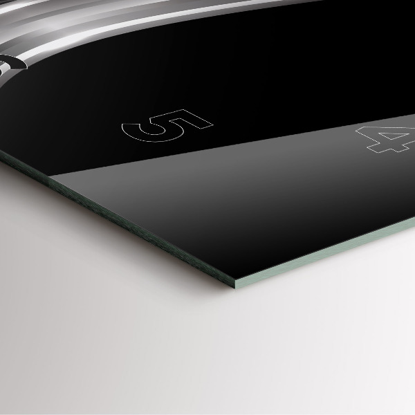 Square wall clock Black metal abstraction