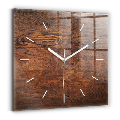 Square wall clock Old wood