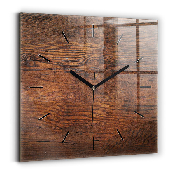 Square wall clock Old wood