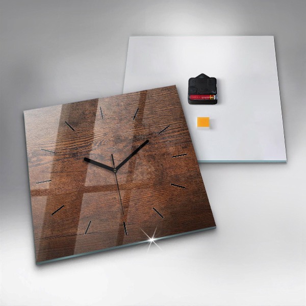 Square wall clock Old wood