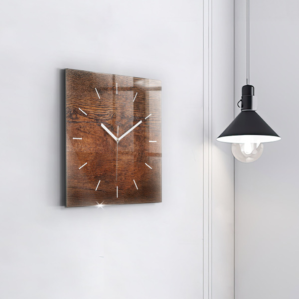 Square wall clock Old wood