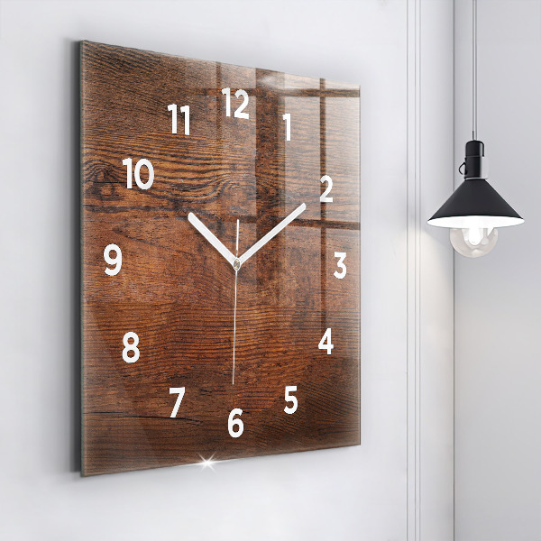 Square wall clock Old wood
