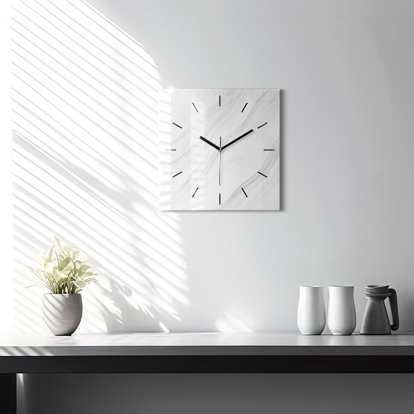 Square wall clock Decorative marble