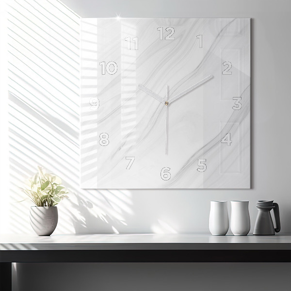 Square wall clock Decorative marble