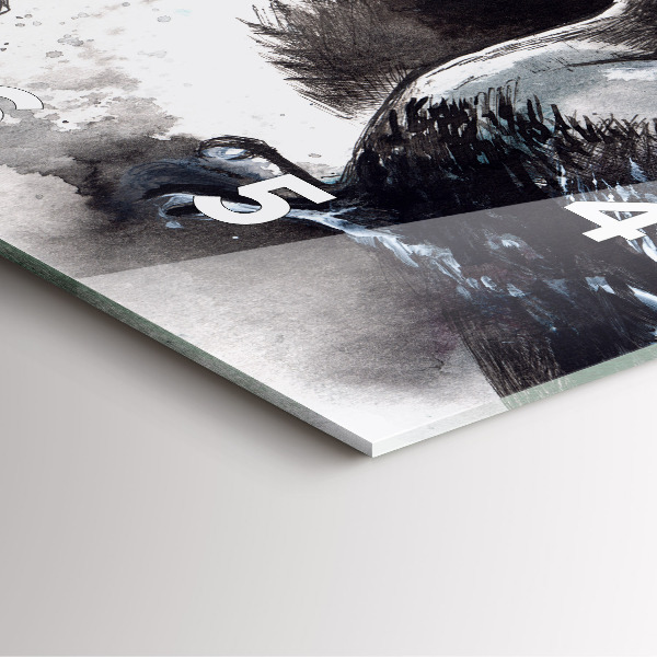 Square wall clock Painted Birds