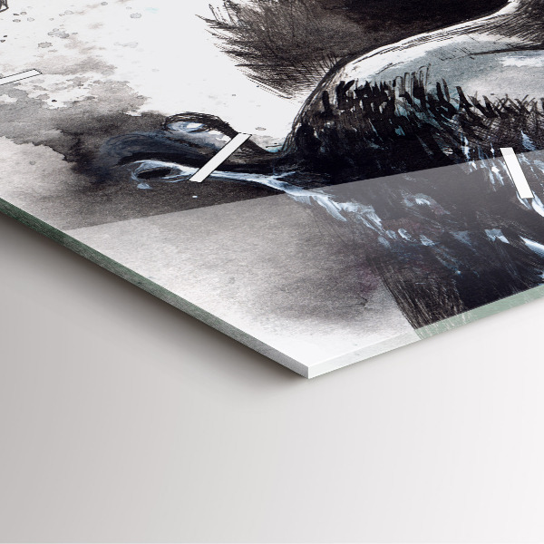 Square wall clock Painted Birds