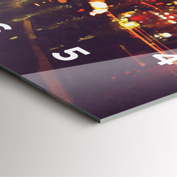 Square wall clock Painted city