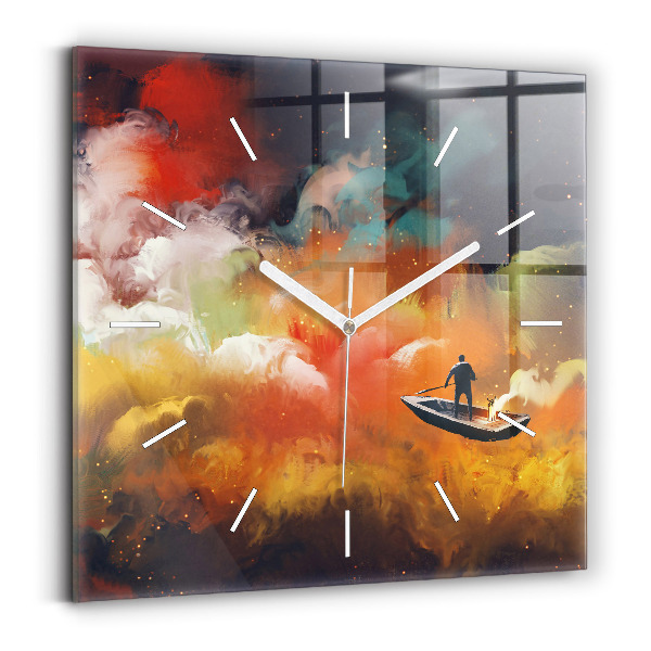Square wall clock Abstract painting