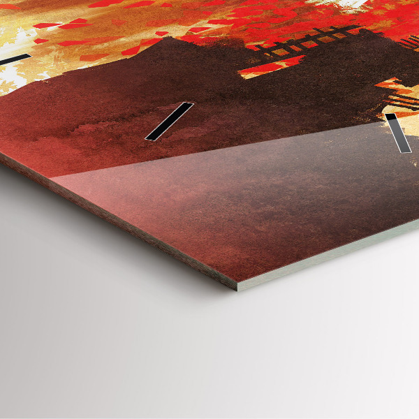 Square wall clock Bride in autumn