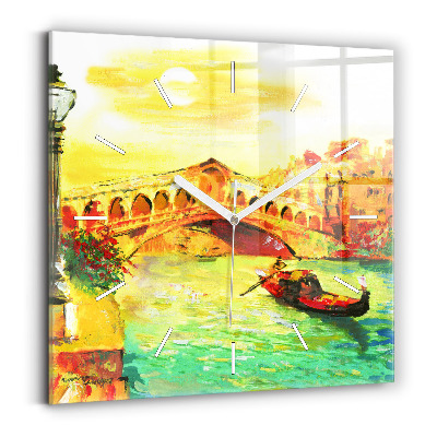 Square wall clock Venice Rialto Bridge