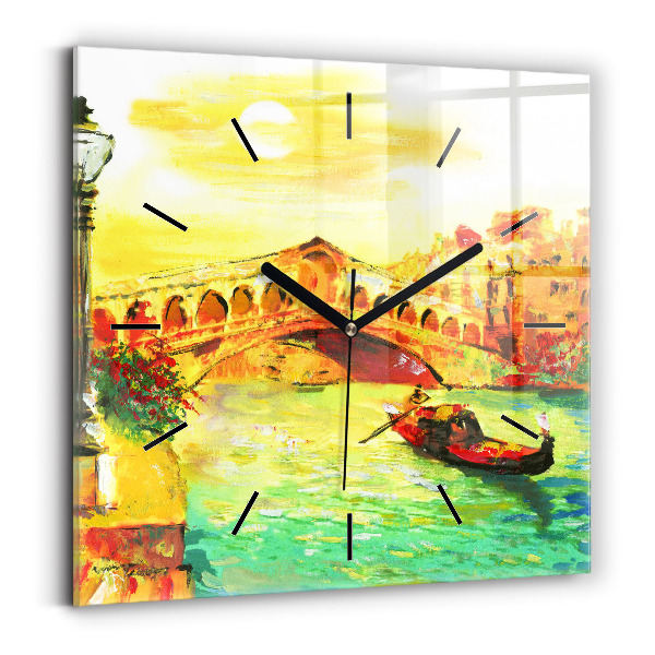 Square wall clock Venice Rialto Bridge