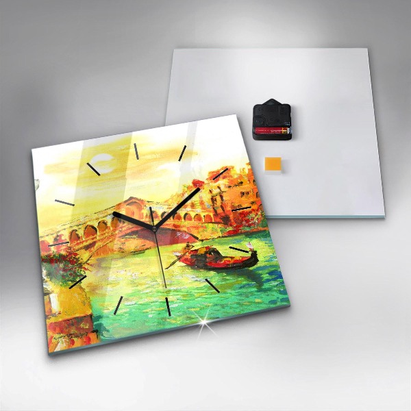 Square wall clock Venice Rialto Bridge