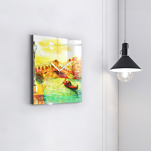 Square wall clock Venice Rialto Bridge