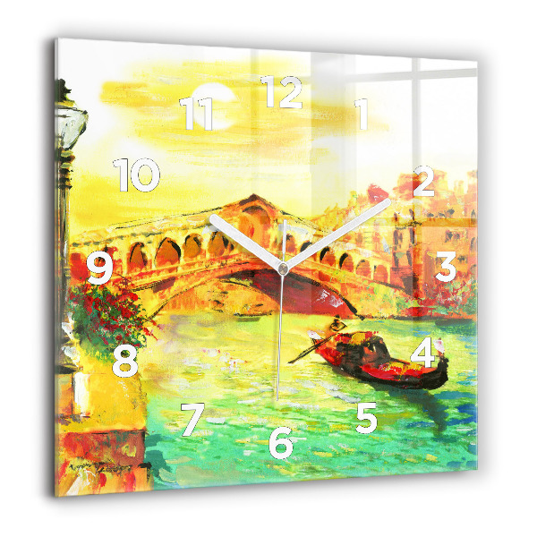 Square wall clock Venice Rialto Bridge