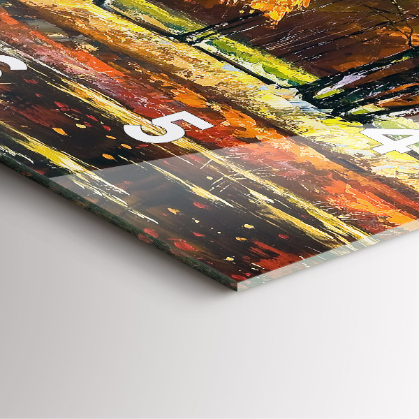 Square wall clock Autumn landscape with a river