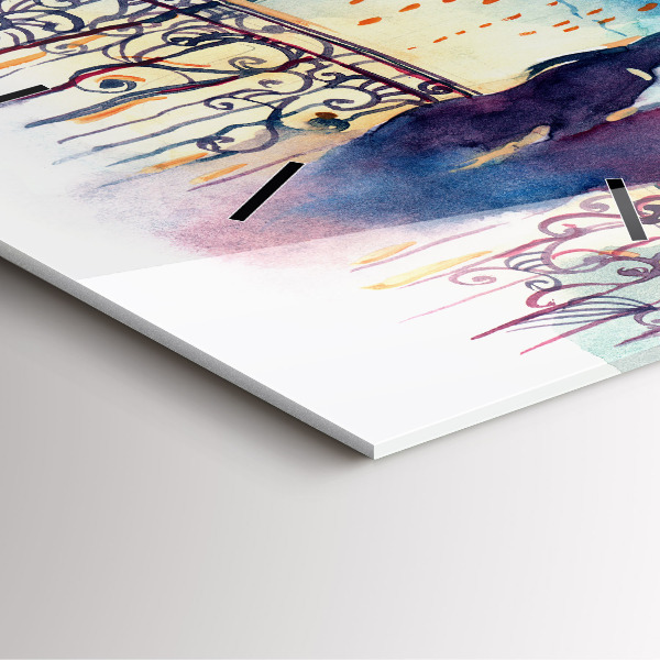 Square wall clock People in watercolor