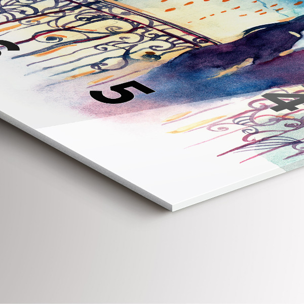 Square wall clock People in watercolor