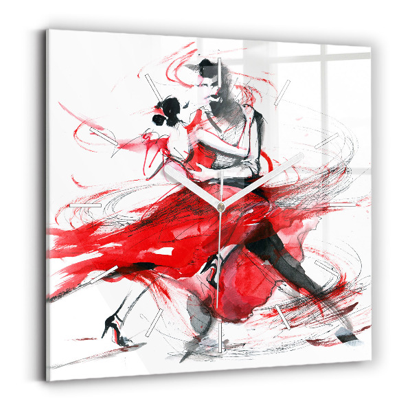 Square wall clock Dancing couple