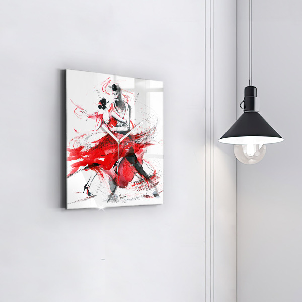 Square wall clock Dancing couple