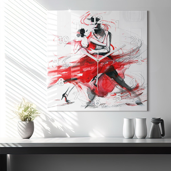 Square wall clock Dancing couple