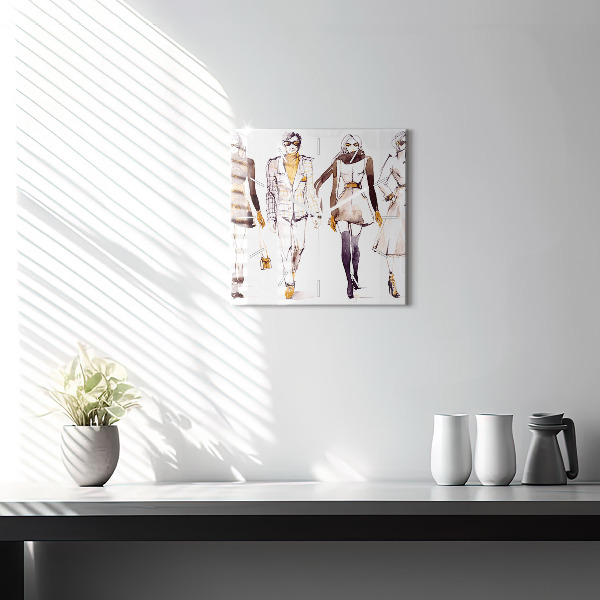 Square wall clock Woman and man