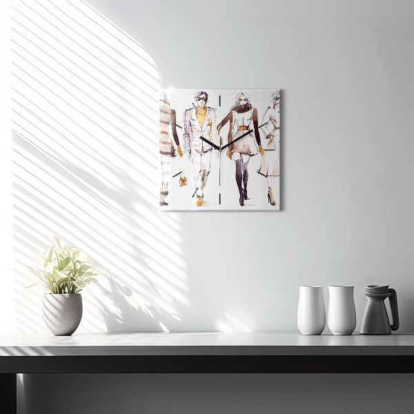 Square wall clock Woman and man