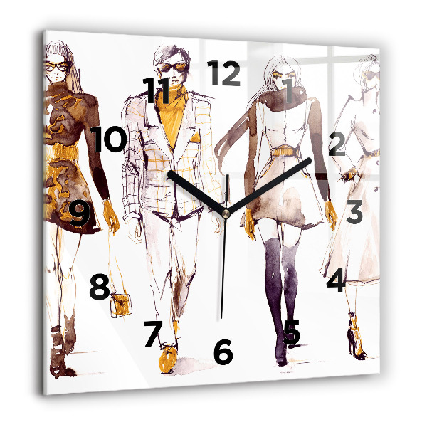 Square wall clock Woman and man