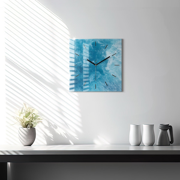 Square wall clock Sea water
