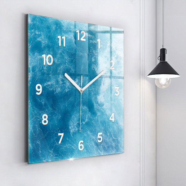 Square wall clock Sea water